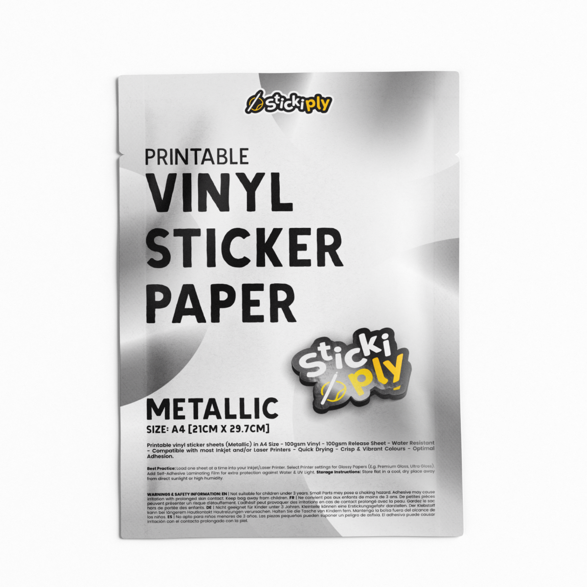 NEW! A4 Metallic Printable Vinyl Sticker Paper - Premium Printable Vinyl Sticker Paper - Just £0.65!