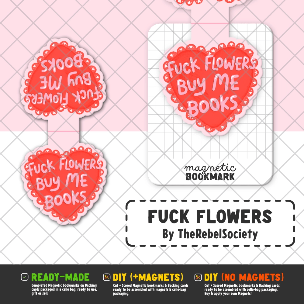 Fuck Flowers | Magnetic Bookmark - Stickiply