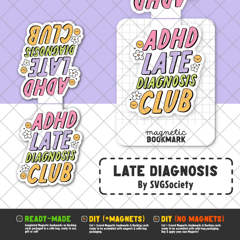 Late Diagnosis Club | Magnetic Bookmark - Stickiply
