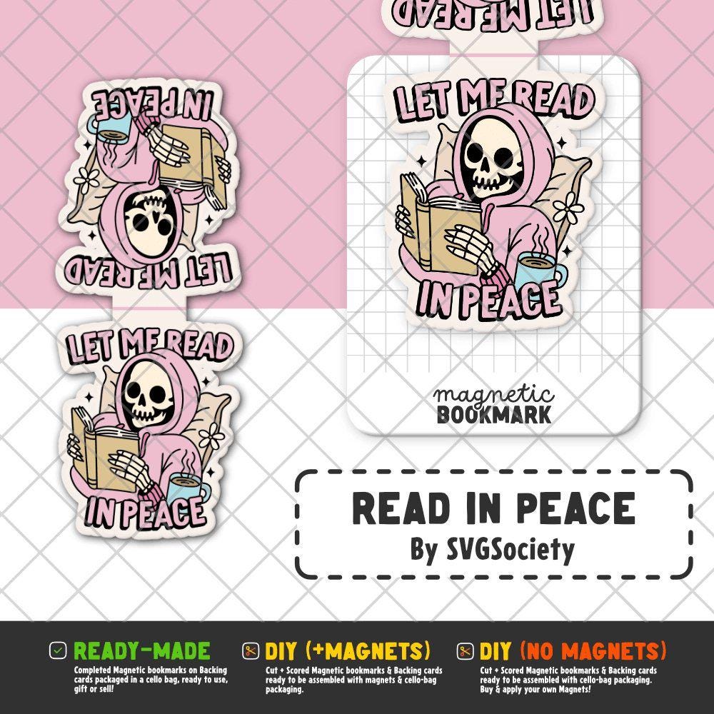 Let me read in Peace | Magnetic Bookmark - Stickiply