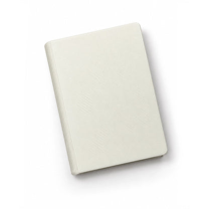 3D printed mini book magnet blank, white, showing the spine and page edges