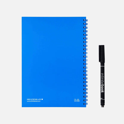 Infinitebook Plain A5 Blue reusable notebook, back cover