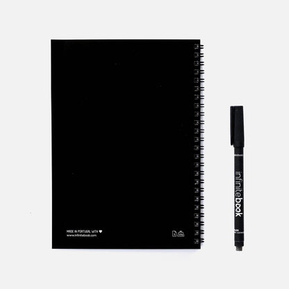 Infinitebook Dotted A5 Black reusable notebook, back cover