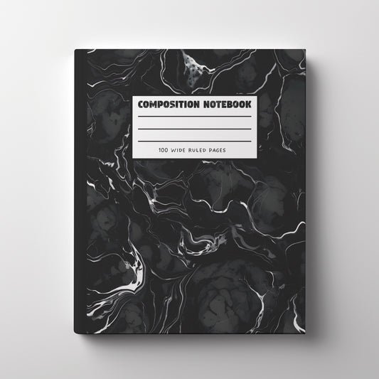 Composition Notebook: Black Marble - Premium Notebook - Just £4.95!