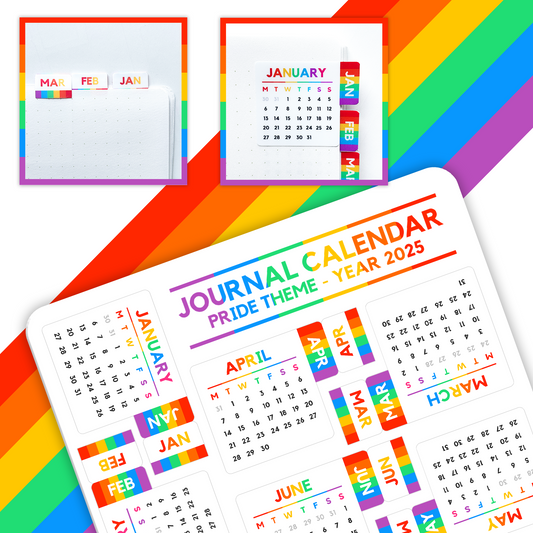 Pride Calendar (2025) Sticker Sheet - Premium Sticker sheet - Just £3.25!