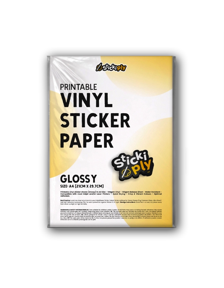 Glossy printable vinyl sticker paper