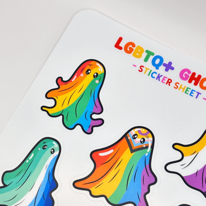 LGBTQ+ Ghost Sticker Sheet - Premium Sticker sheet - Just £3.25!