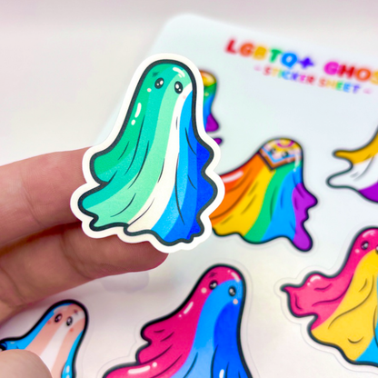 LGBTQ+ Ghost Sticker Sheet - Premium Sticker sheet - Just £3.25!