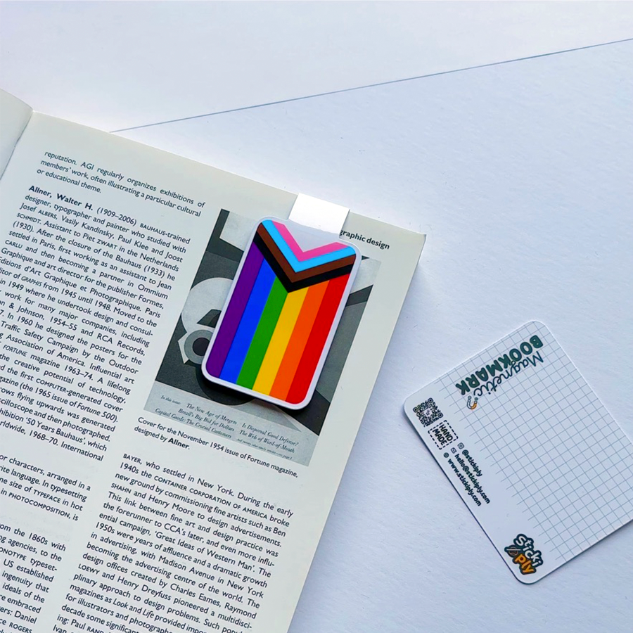 Progress Pride Flag - Magnetic Bookmark - Premium Magnetic Bookmark - Just £2.75!