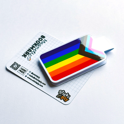 Progress Pride Flag - Magnetic Bookmark - Premium Magnetic Bookmark - Just £2.75!