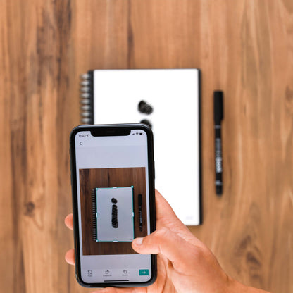 Scanning an Infinitebook page with a phone before erasing it