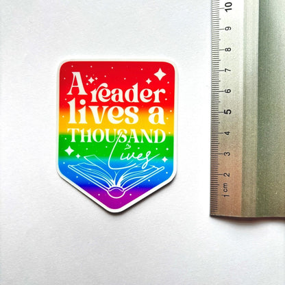 A Reader Lives a Thousand Lives Sticker - Premium Sticker - Just £1.50!