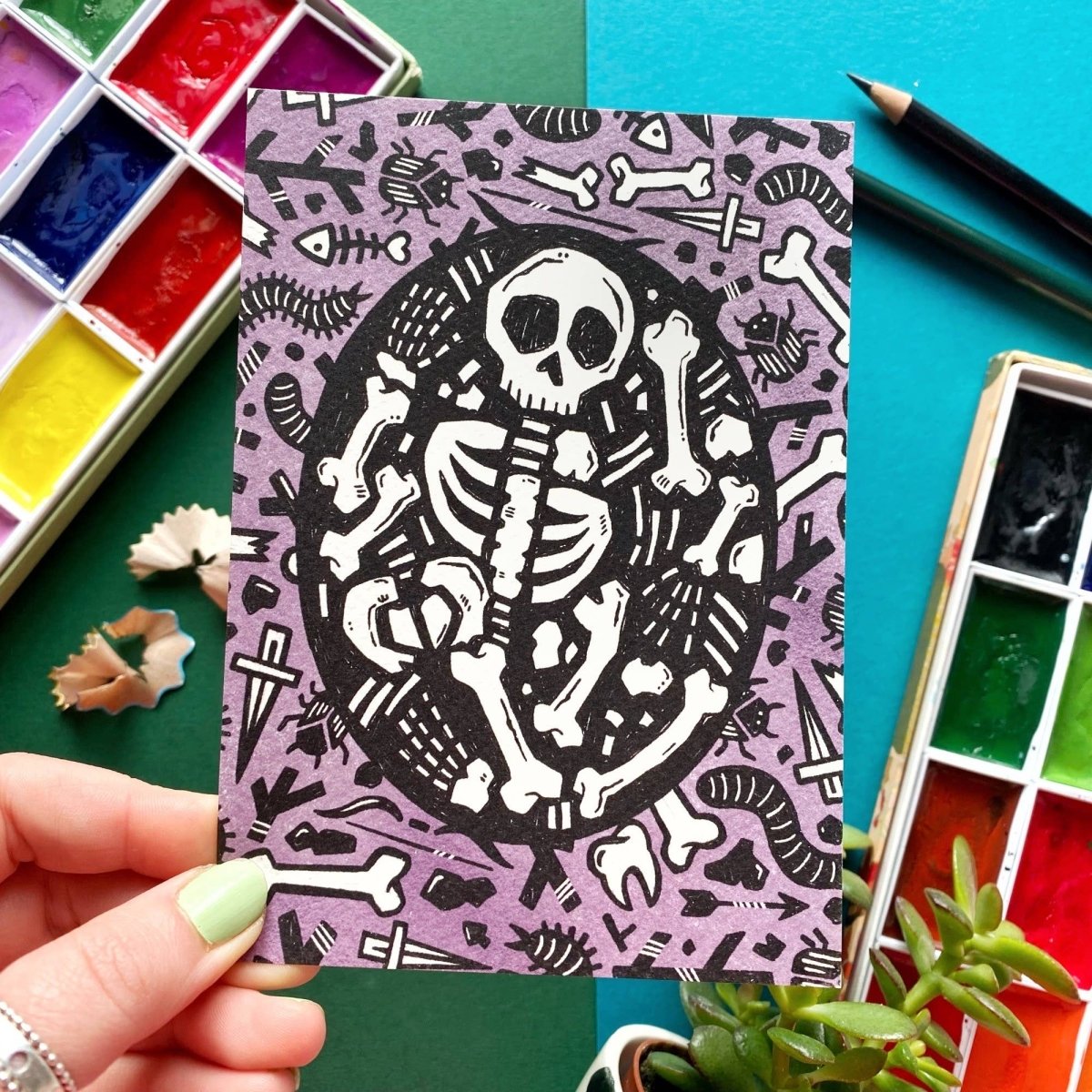 Archi the Skeleton | Postcard - Stickiply