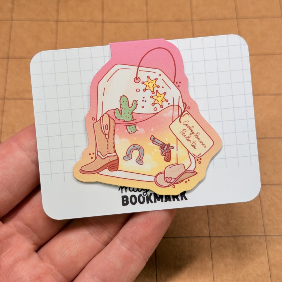 Cowboy Romance Tea | Magnetic Bookmark - Stickiply