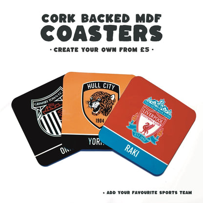 Custom Coasters (Cork Backed MDF) - Premium Services - Just £3.50!