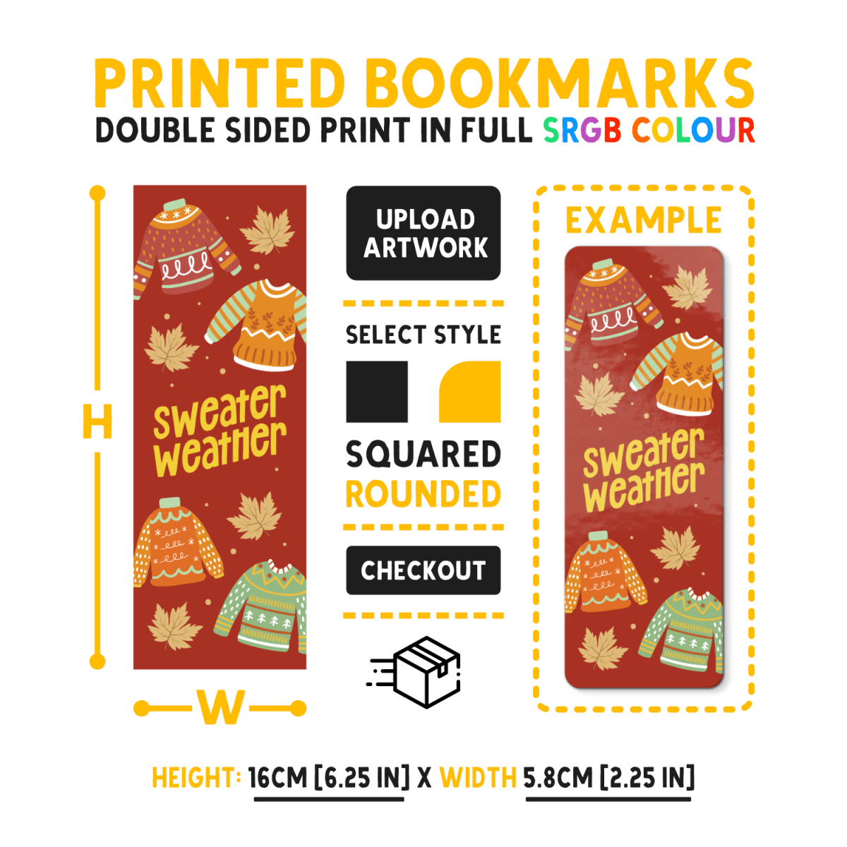 CUSTOM PRINTED BOOKMARKS - Premium Services - Just £2!