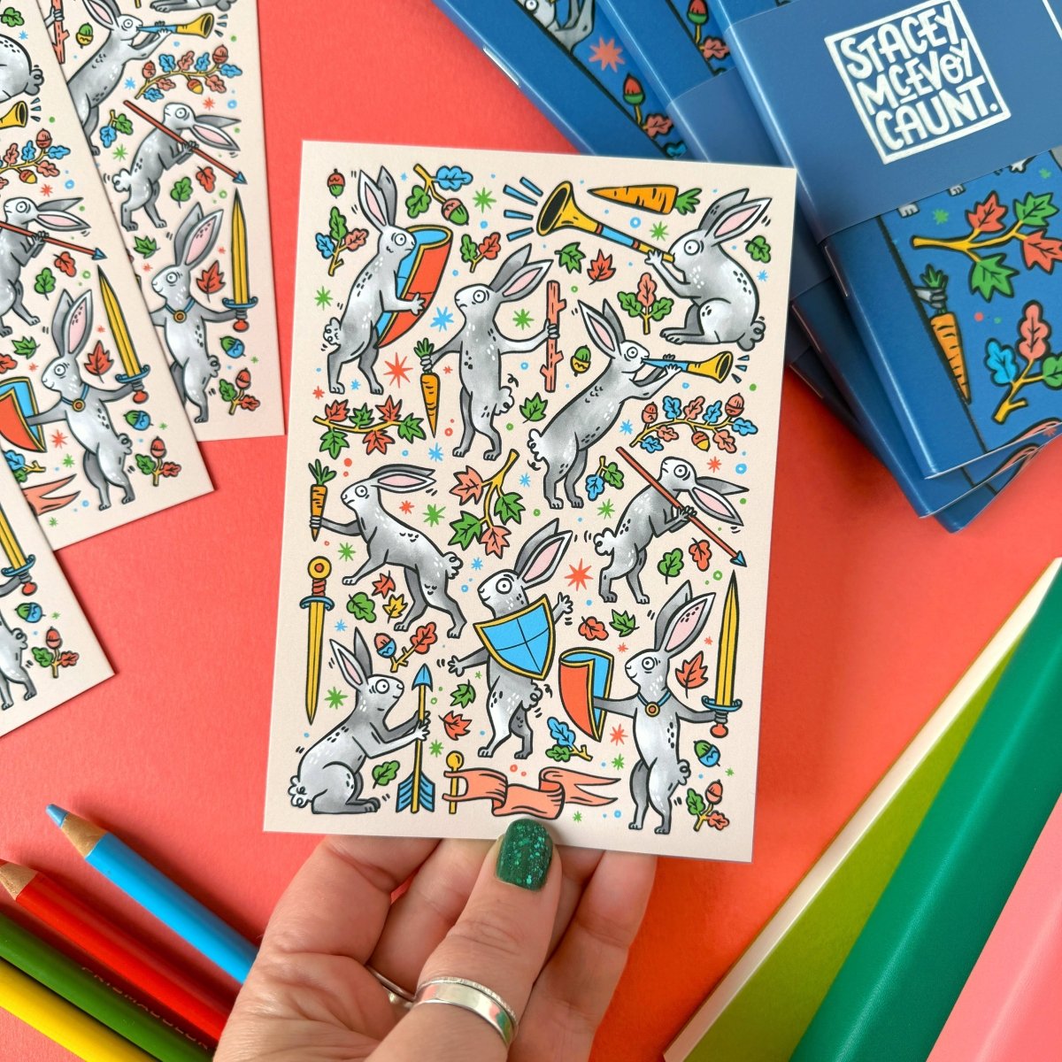 Duelling Rabbits Medieval Marginalia | Postcard - Stickiply