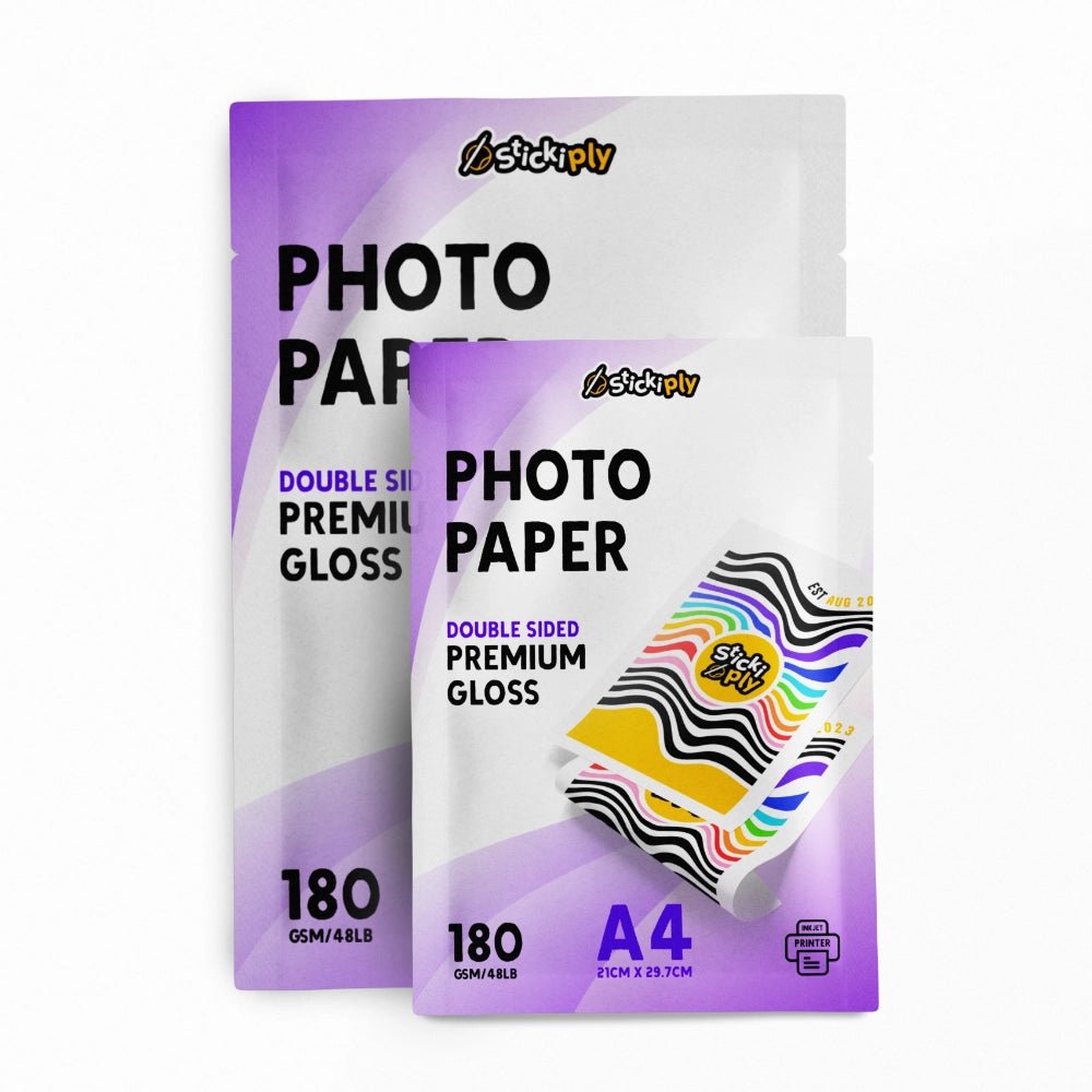 Glossy Photo Paper (180gsm) - Double Sided - A4/A3 - Stickiply