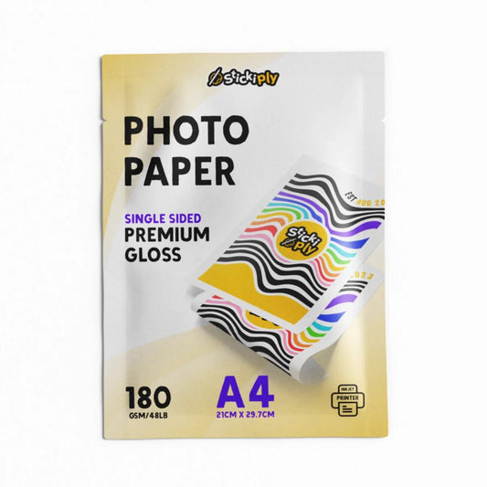 Glossy Photo Paper (180gsm) - Single Sided - A4 - Stickiply
