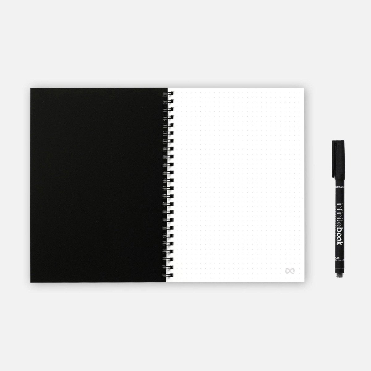 Infinitebook Dotted Notebook | A5 (Black) - Stickiply