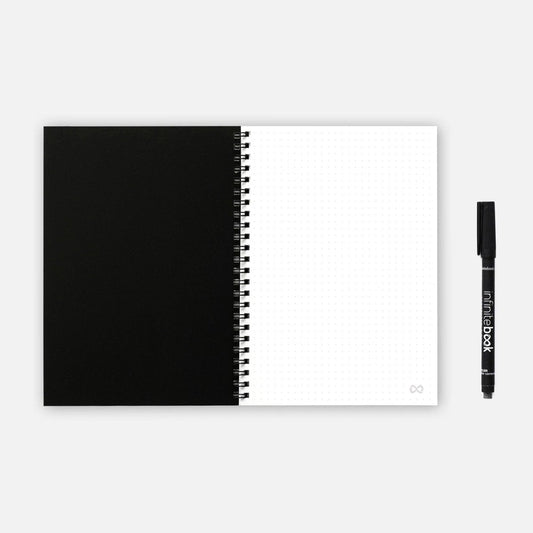 Infinitebook Dotted Notebook | A5 (Black) - Stickiply