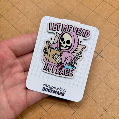 Let me read in Peace | Magnetic Bookmark - Stickiply