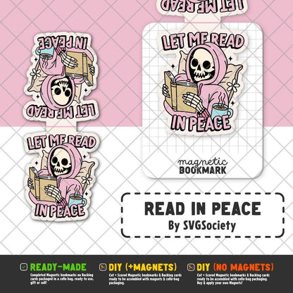 Let me read in Peace | Magnetic Bookmark - Stickiply