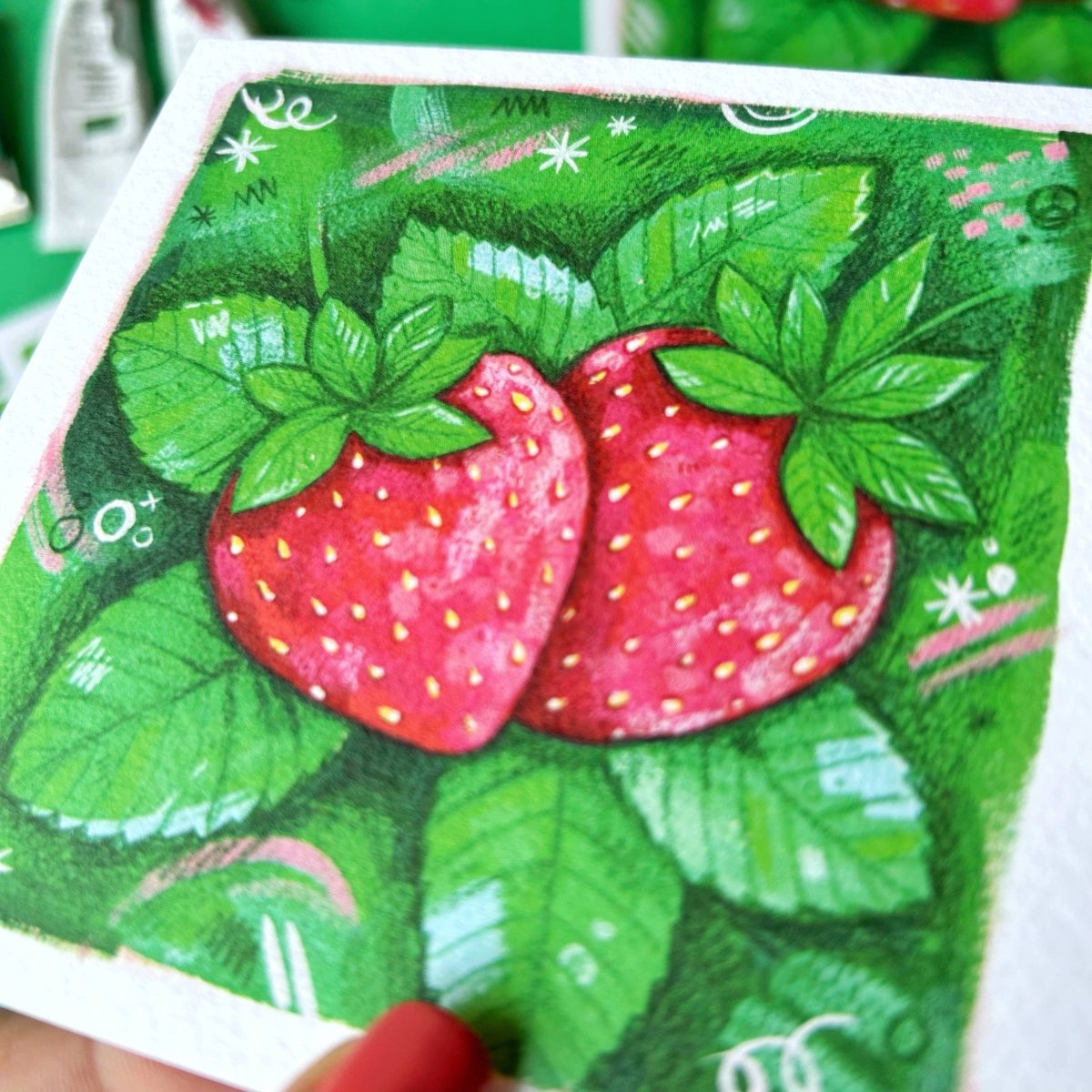 Painted Strawberry | Postcard - Stickiply