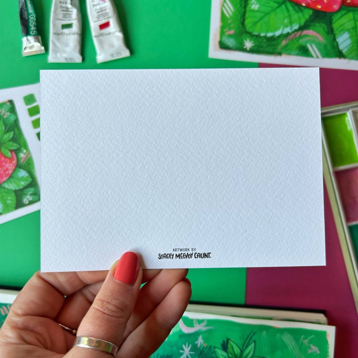 Painted Strawberry | Postcard - Stickiply