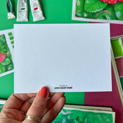 Painted Strawberry | Postcard - Stickiply