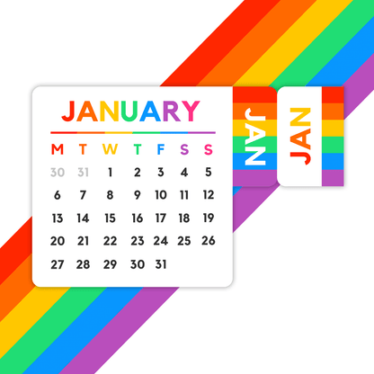 Pride Calendar (2025) Sticker Sheet - Stickiply