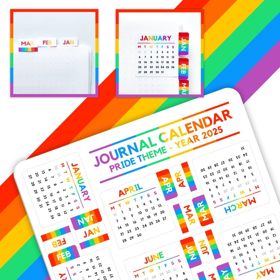 Pride Calendar (2025) Sticker Sheet - Stickiply