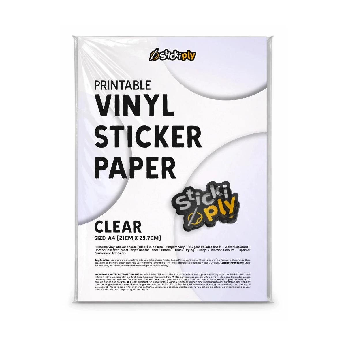 Printable Vinyl Sticker Paper | Clear (A4) - Stickiply