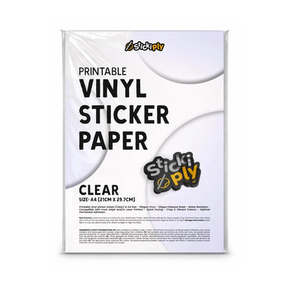 Printable Vinyl Sticker Paper | Clear (A4) - Stickiply