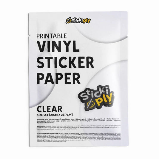 Printable Vinyl Sticker Paper | Clear (A4) - Stickiply