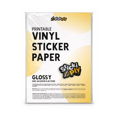 Printable Vinyl Sticker Paper | Glossy (A4) - Stickiply