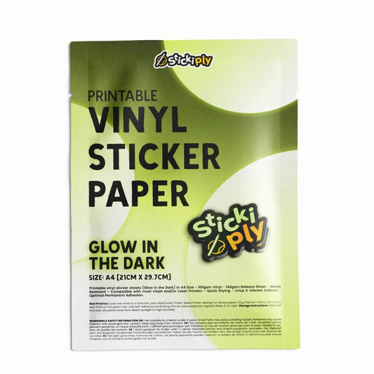 Printable Vinyl Sticker Paper | Glow in the Dark (A4) - Stickiply