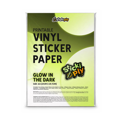Glow in the dark sticker paper