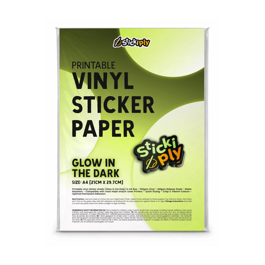 Printable Vinyl Sticker Paper | Glow in the Dark (A4) - Stickiply