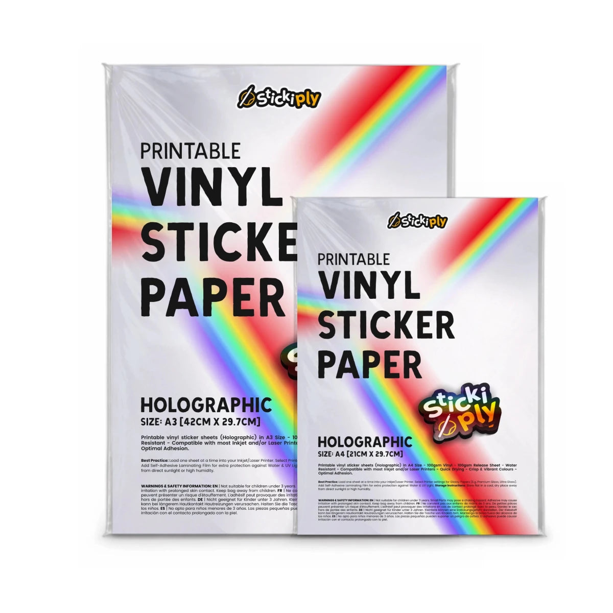 Printable Vinyl Sticker Paper | Holographic (A3) - Stickiply