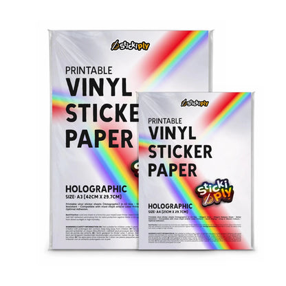 Printable Vinyl Sticker Paper | Holographic (A3) - Stickiply
