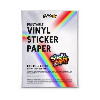 Printable Vinyl Sticker Paper | Holographic (A4) - Stickiply