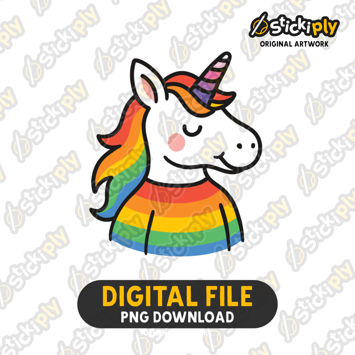 Proud Unicorn (LGBTQ) - Digital Download - Stickiply