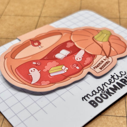 Pumpkin & Books | Magnetic Bookmark - Stickiply
