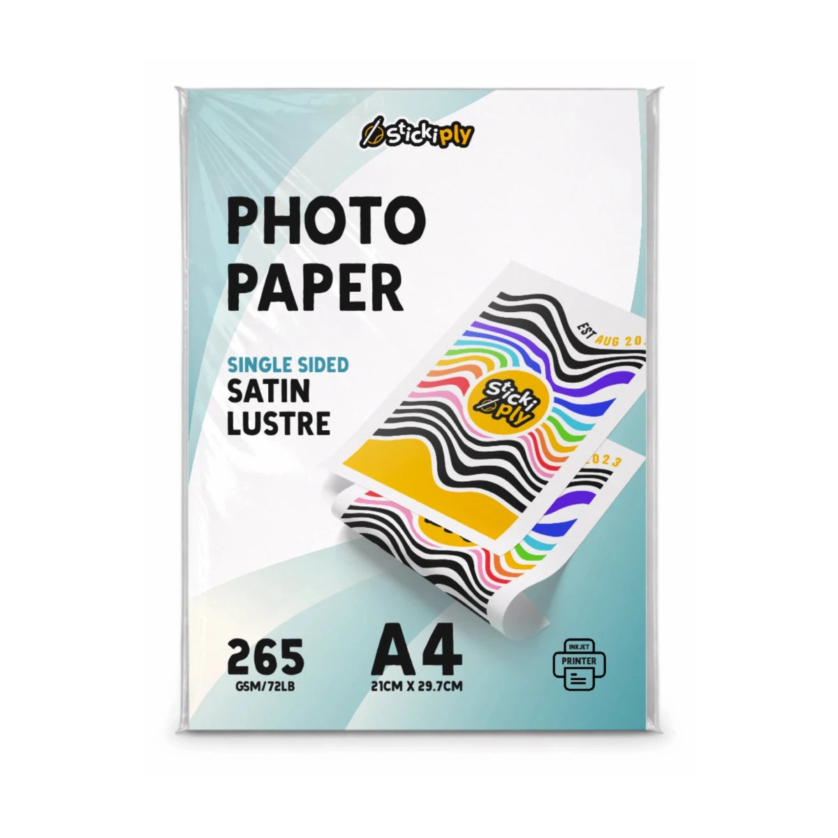 RC Satin Lustre Photo Paper (265gsm) – Single Sided - A4 - Stickiply