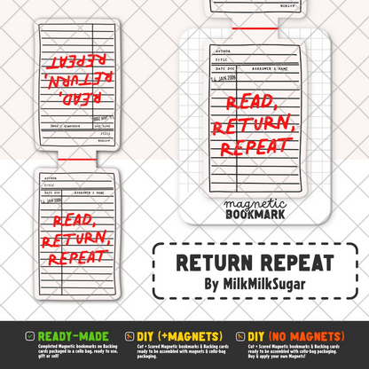 Read Return Repeat | Magnetic Bookmark - Stickiply