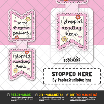 Stopped Here (Pink) | Magnetic Bookmark