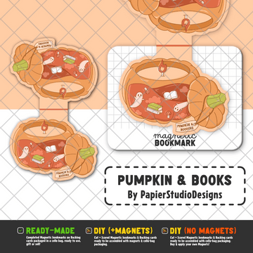 Pumpkin & Books | Magnetic Bookmark
