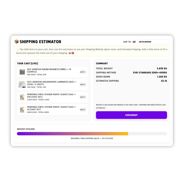 Shipping Estimator Tool