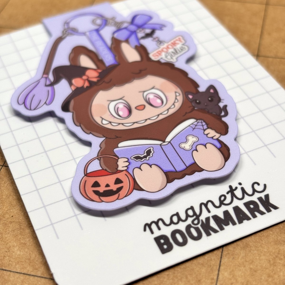 Spooky Labubu | Magnetic Bookmark - Stickiply